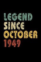 Legend Since October 1949: Vintage Birthday Gift Notebook With Lined College Ruled Paper. Funny Quote Sayings Notepad Journal For Taking Notes Fo