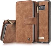 CaseMe - Samsung Galaxy S8 Plus hoesje - Wallet Book Case met Ritssluiting - Bruin