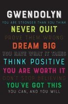 Gwendolyn You Are Stronger Than You Think Never Quit Prove Them Wrong Dream Big You Have What It Takes Think Positive You Are Worth It Dont Stop Belie