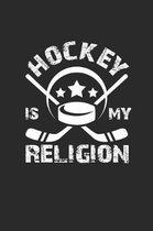 Hockey is my religion: 6x9 Hockey - grid - squared paper - notebook - notes