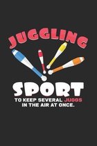 Juggling sport: 6x9 Juggling - lined - ruled paper - notebook - notes