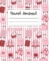 Travel Journal: Diary Log Vacation Trip Journey Adventure Record Cute Notebook