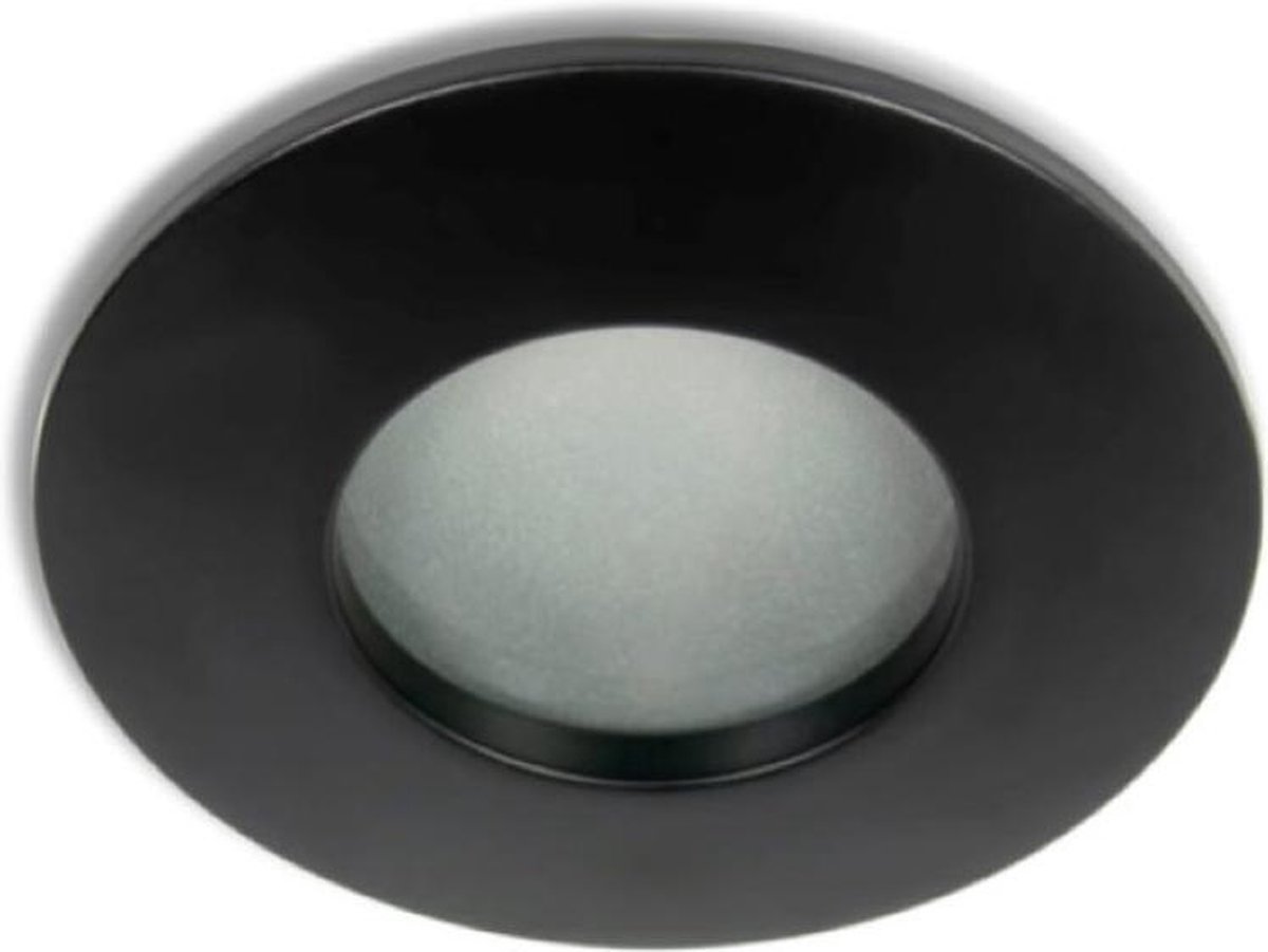 IP44 LED inbouwspot Hilda -Rond Zwart -Koel Wit -Dimbaar 4.9W -Philips