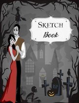 Sketch Book: Halloween - Sketchbook - Scetchpad for Drawing or Doodling - Notebook Pad for Creative Artists - Dancing Vampires