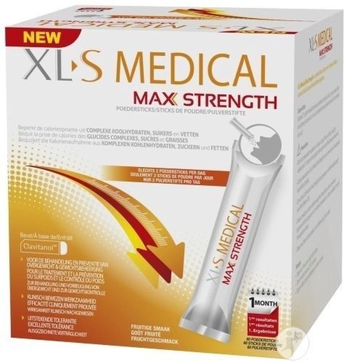 XL-S Medical Max Strength Afslanksupplement - 60 poedersticks - Eetlustremmer op Prijzenvolger.com