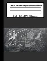 Graph Paper Composition Notebook 5 x 5 - 8.5'' x 11'' - 200 pages: Grid Paper, 5 Squares per Inch, 200 Numbered Pages, 100 Sheets, Blackboard 2