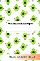 Cute Avocado Theme Wide Ruled Line Paper