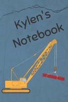 Kylen's Notebook: Heavy Equipment Crane Cover 6x9'' 200 pages personalized journal/notebook/diary