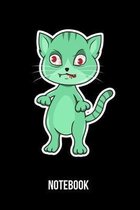 Notebook: A5 Notizbuch f�r Halloween und Zombie Apokalypsen Fans mit Zombie Katze