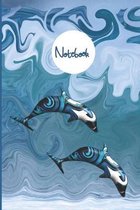 Dolphins Surfing the Waves Notebook: This lovely notebook showcases these favourite marine animals which are often linked to whales. Inner pages are h