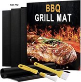 BBQ Matje Grill Mat - BBQ Mat - BBQ Grill Mat - Barbecue Mat -  Grillmat voor BBQ - Oven beschermer - 3 Stuks Premium -
