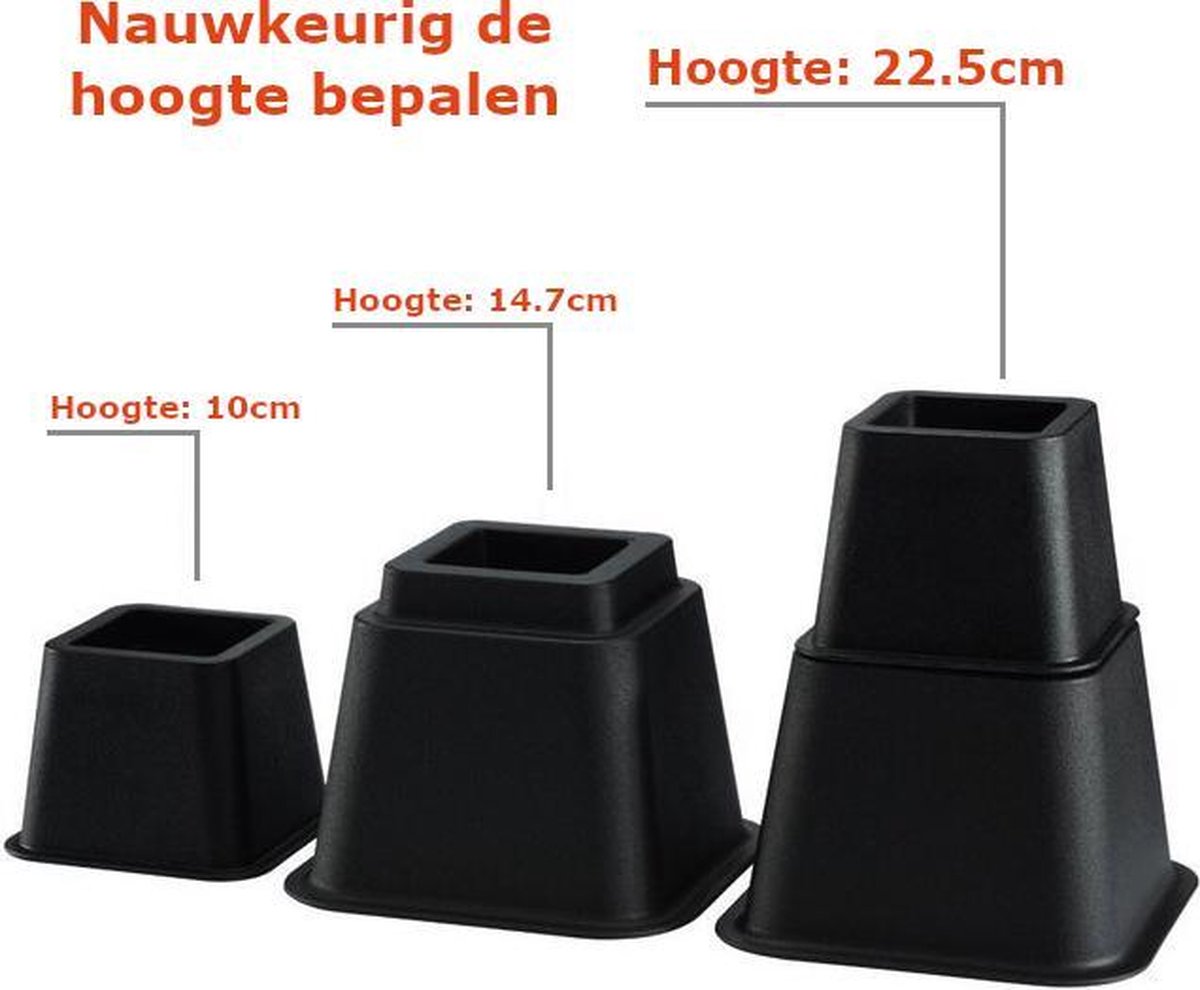 JustValue Meubelverhogers - Verstelbaar - Rond - Set van 8 - 8 cm - Max