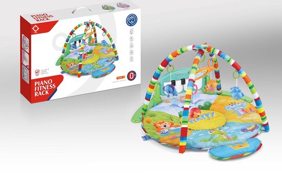 Baby Speelmat Gym – 65 x 45 x 10 cm | Interactief Speelkleed – Regenboog | Speelkleed Met Boog | Baby Speelkleed – Land Zee Lucht