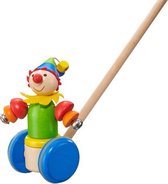 Selecta Spielzeug Duwstok Clown Smillo Junior 57 Cm Hout Groen/blauw