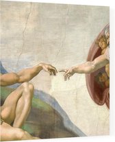 Schepping van Adam, Michelangelo Buonarroti - Foto op Plexiglas - 40 x 40 cm