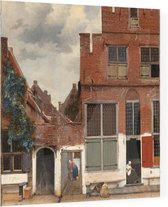 Het straatje, Johannes Vermeer - Foto op Plexiglas - 80 x 80 cm