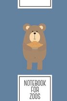 Notebook for Zoos: Lined Journal with Brown Bear with pie Design - Cool Gift for a friend or family who loves wild presents! - 6x9'' - 180