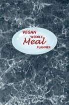 Vegan Weekly Meal Planner: 52 weeks of Food Menu Planning with Grocery Shopping List, Recipe pages Size 6x9 in - Black Marble Print