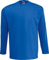 Fruit Of The Loom Heren Valuegewicht T-shirt met ronde hals en lange mouwen (Royaal Blauw)