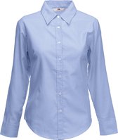 Fruit des Dames-Fit Oxford de Loom femmes T - shirt à manches longues Oxford Blauw