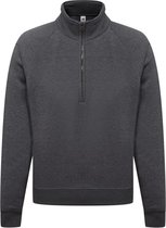 Fruit Of The Loom Heren Ritssluiting Neck Sweatshirt (Donker Heather)