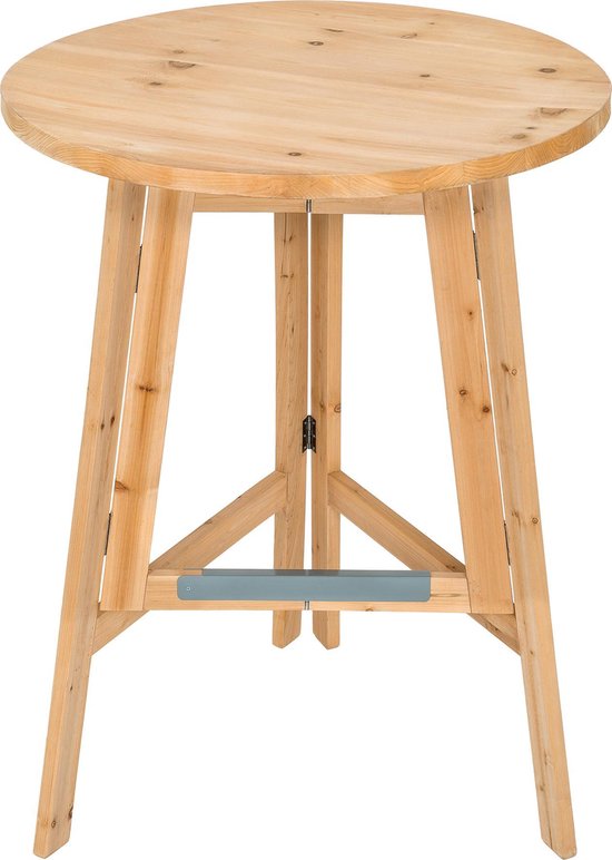 tectake® Houten Statafel | Opklapbare Bistrotafel | Stabiele Klaptafel, Ronde Houten Bartafel | Partytafel, Massief | Hoogte ca. 110 cm, Ø 79 cm
