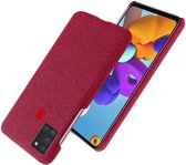 Samsung Galaxy A21S Stof Hard Back Cover Rood
