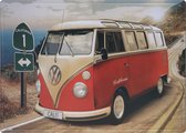 Wandbord – Volkswagen Bus – VW – Peacebus – Hippie – T1 T2 T3 - Vintage - Retro -  Wanddecoratie – Reclame bord – Restaurant – Kroeg - Bar – Cafe - Horeca – Metal Sign - 30x40cm