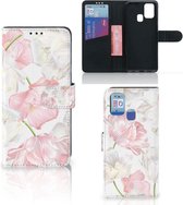 GSM Hoesje Geschikt voor Samsung Galaxy M31 Wallet Book Case Cadeau voor Mama Lovely Flowers