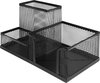 foto van QUVIO Bureau organizer van staal / Pennenbak / Organizer van gaas / Bureau ordenen met deze complete organiser - Zwart