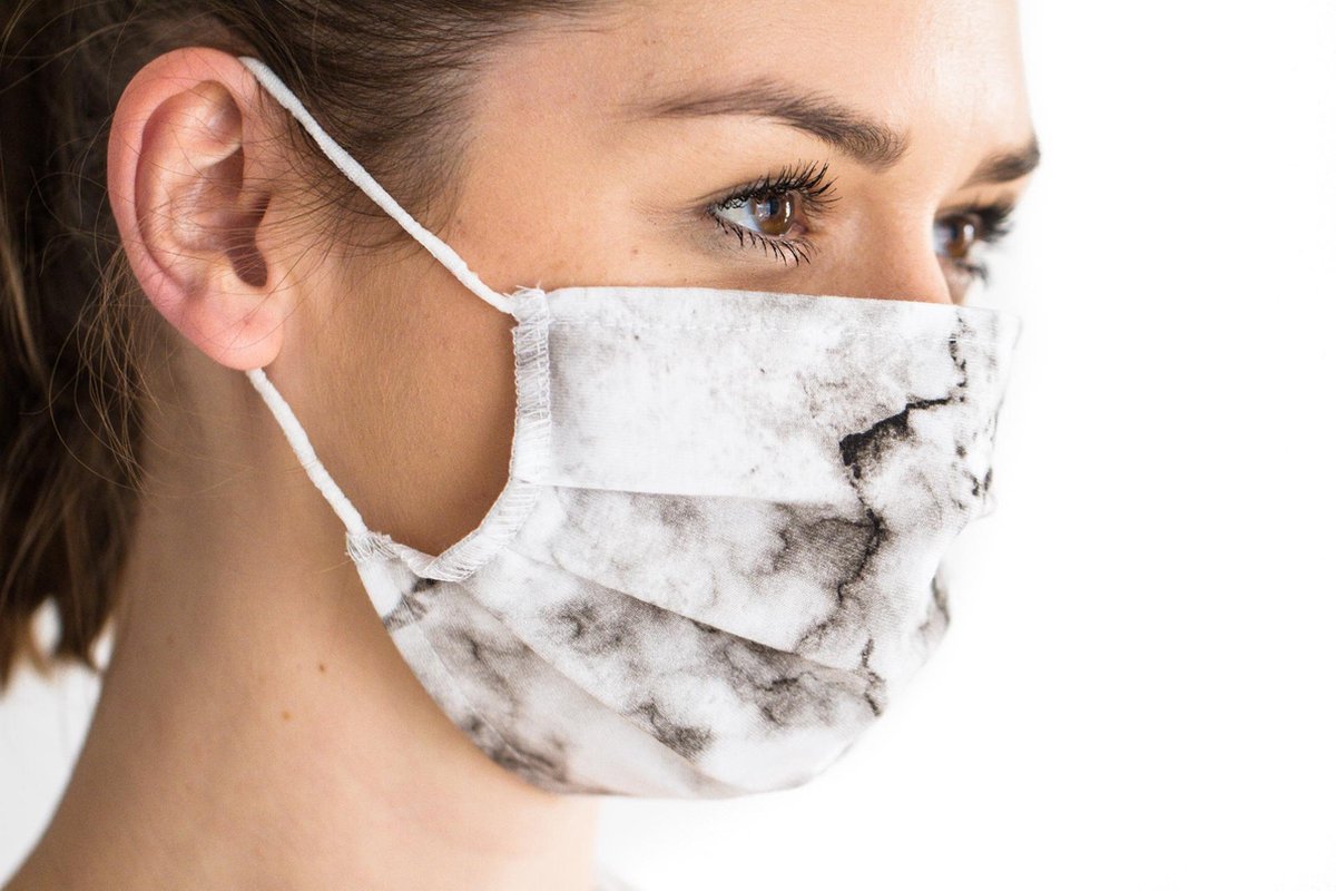 Mondkapje wasbaar - Marmer - Herbruikbaar mondkapje - Stoffen mondmasker - Mondkapje Katoen - Niet-medisch mondkapje