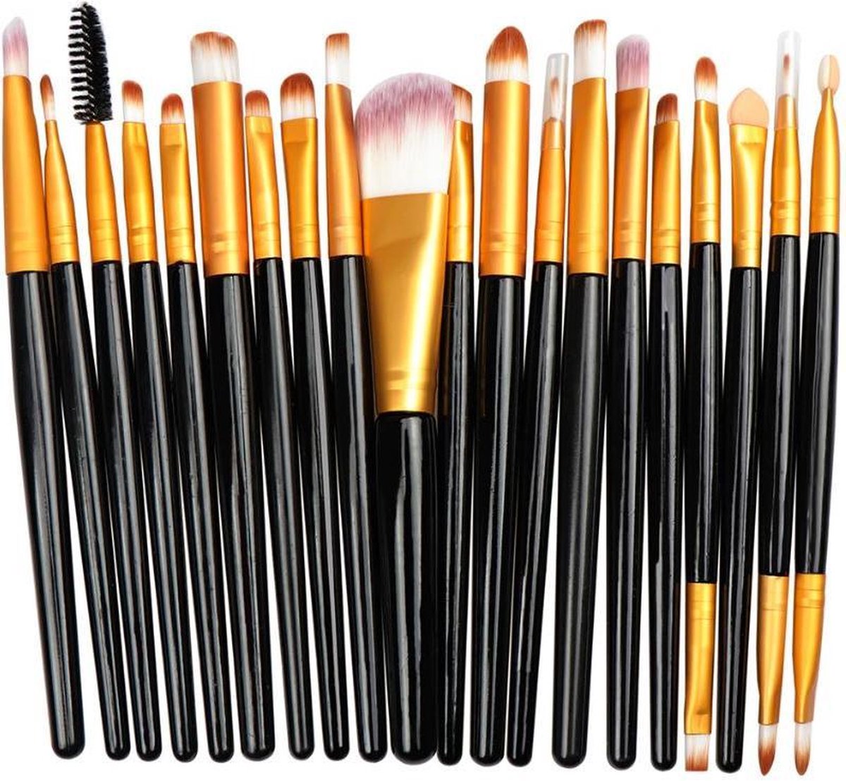 Goedkoopste 20Stuks Make-Up Kwasten Set Zwart Goud Oogschaduw Foundation Poeder Eyeliner Wimper Lip Make Up Borstel Cosmetische beauty Tool Kit Hot