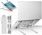 Verstelbare Laptop Standaard Incl. Opbergzakje - Ergonomische -Laptop/Notebook Universeel - Lichtgewicht laptop Apple Macbook Pro/Air, iPad, Asus, HP, ACER Microsoft, Lenovo, Windo