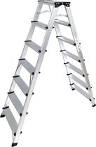Industrietrap Werktrap Dubbel Oploopbaar 7 Treden 150 cm hoog