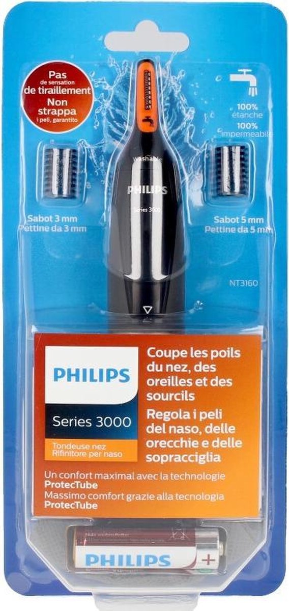 Philips NOSETRIMMER Series 3000 Trimmer voor neus, oren en wenkbrauwen | bol