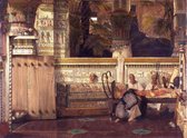 Lourens Alma Tadema, De Egyptische weduwe, 1872 op canvas, afmetingen van het schilderij zijn 60 X 100 CM