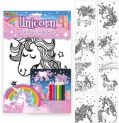 Unicorn kleurboek - 8 kleurplaten - Stickers - Potloden - Leuk voor de vakantie