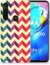 TPU Siliconen Hoesje Motorola Moto G8 Power Doorzichtig Hoesje Zigzag Color