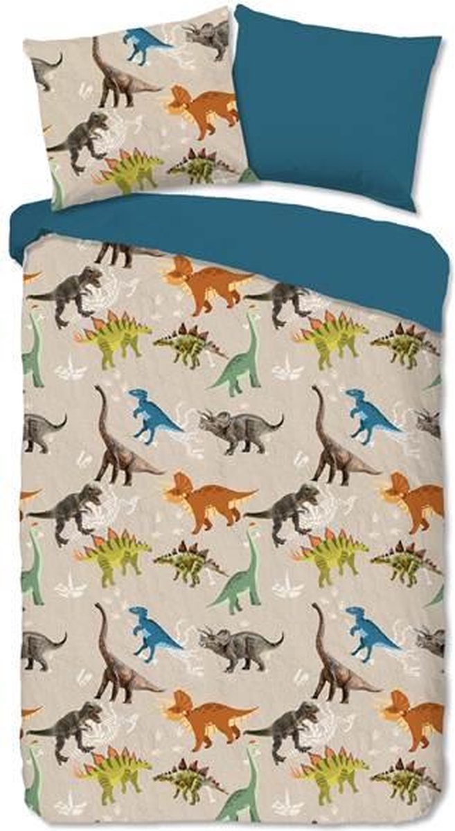 Good Morning Kinderdekbedovertrek "dino's" - Zand - (140x200/220 cm) - Katoen van Merkloos — afbeelding 3