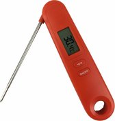 SimpleGoods Digitaal BBQ Thermometer - Keukenthermometer - Met batterij - RVS - Rood