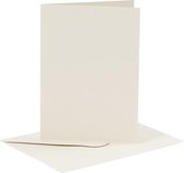 Kaarten en enveloppen, afmeting kaart 10,5x15 cm, afmeting envelop 11,5x16,5 cm, 110+230 gr, off-white, 6 set/ 1 doos