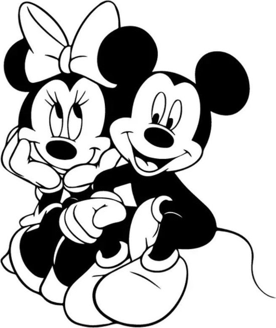 Maak plaats venster schommel Leuke gave Minnie mouse en Mickey mouse auto sticker / raamsticker | bol.com