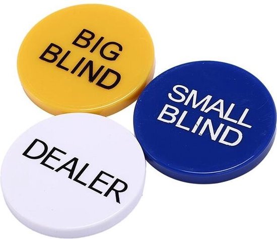 Thumbnail van een extra afbeelding van het spel 3 stks 5cm Kleine Big Blind Dealer Set voor Party Casino Poker