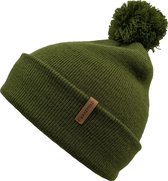 Nordic Muts Mos Groen - Groene Beanie Met PomPom - Wakefield Headwear - Mutsen