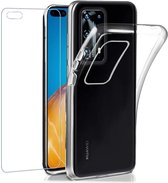 Huawei P40 Silicone hoesje + 2X Tempered Glas Screenprotector