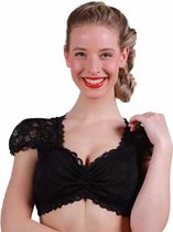 Dirndl blouse TILDE ZWART kant (mt 36)