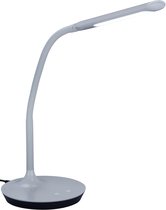 LED Bureaulamp - Trion Polina - 5W - Aanpasbare Kleur - Dimbaar - Rond - Mat Grijs - Kunststof - BES LED