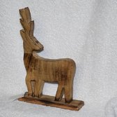 Mango houten rendier 29 x 20 x 5 cm staand model (kerst)