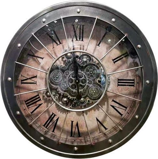 Horloge murale Iron Ant - Pignon - Engrenages rotatifs visibles | bol.com