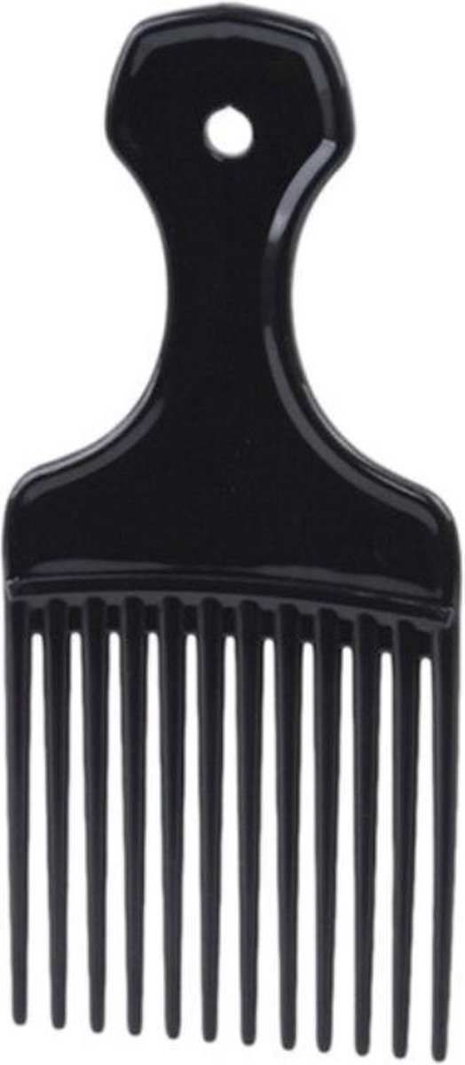 Afrokam Cabantis - Styling Tool - Wide Tooth Comb - Kapper Kam - Haar Kam - Haar Accessoire - Cabantis - Met Gat - Zwart